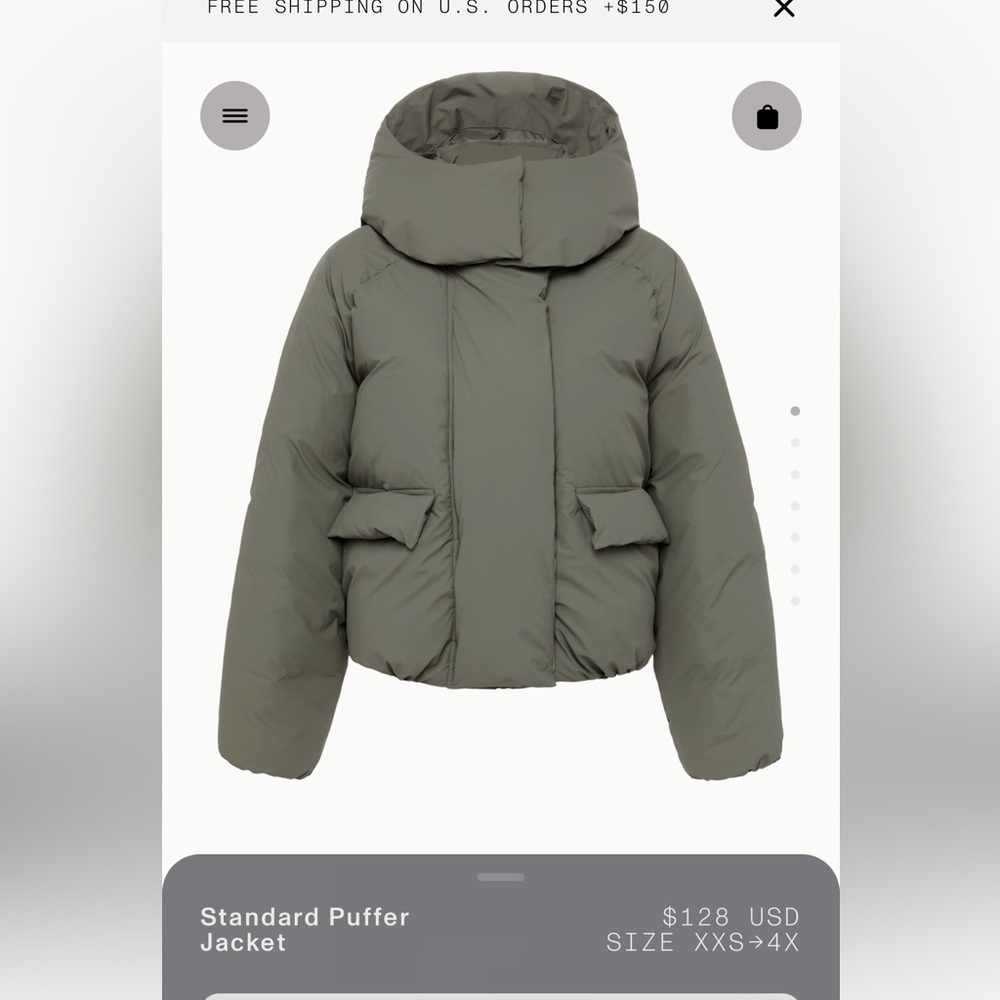 NWT - Khy by Kylie Jenner Standard Puffer Jacket - size S -Dusty Green